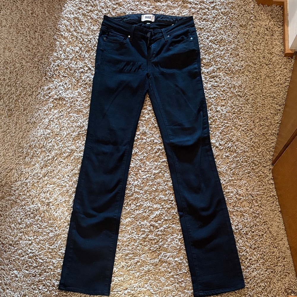 PAIGE Skyline Straight Black Jeans